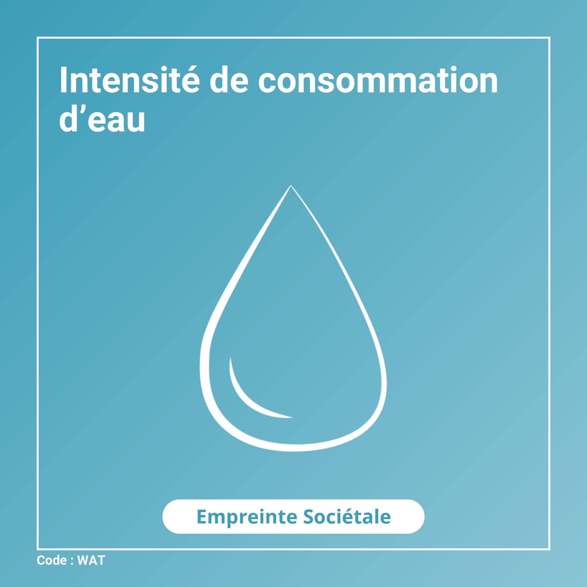 Focus Indicateur : Intensité de consommation d’eau